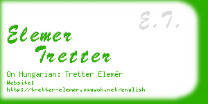 elemer tretter business card